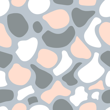 Abstract Nordic blots seamless vector pattern on grey backgroundのイラスト素材