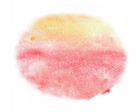 Abstract orange and yellow watercolor on white background. Colored splashes on paper. Hand drawn illustrationの写真素材
