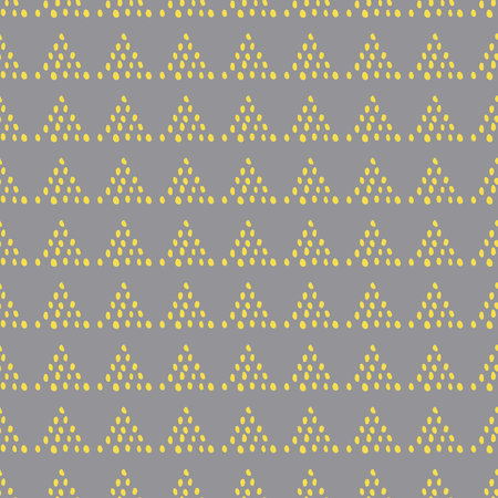 Hand drawn modern doodle seamless pattern. Yellow grunge triangle on gray background. Vector illustration can be used for textile, wallpaper, wrapping paper, webのイラスト素材