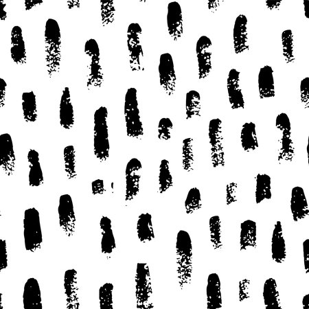 Hand drawn modern doodle seamless pattern. Black grunge on white background. Vector illustrationのイラスト素材