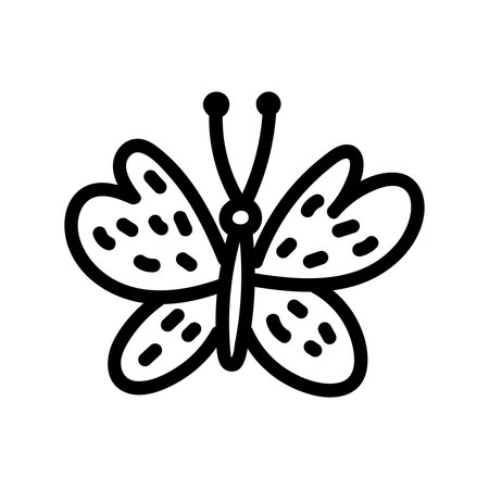 Doodle decorative hand drawn butterfly graphic icon on white backgroundのイラスト素材
