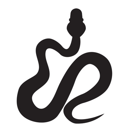 Black celestial silhouette snake. Isolated symbol. Vector illustrationのイラスト素材