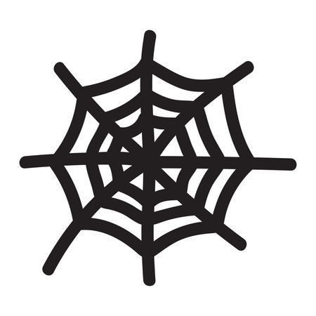 Isolated hand drawn vector illustration of cobweb in doodle style. Halloween element for festival design, invitation, greeting card, poster.のイラスト素材