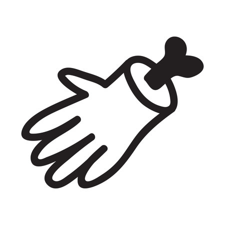 Hand with bone doodle illustration. Halloween zombie symbol.のイラスト素材