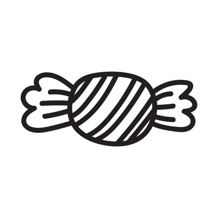 Doodle style candy sketch in vector format. Isolated on white backgroundのイラスト素材