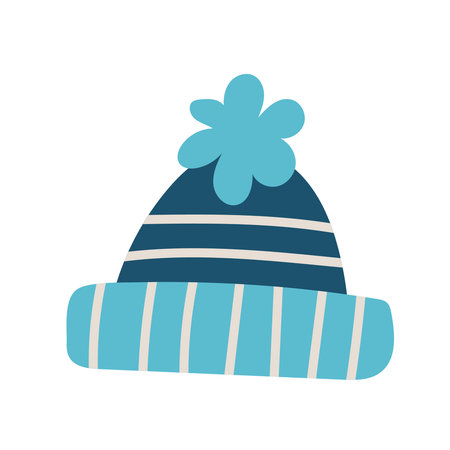 Cute vector winter hat isolated on whiteのイラスト素材