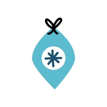 Hand drawn Christmas toy ball. Symbol of Happy New Year, Xmas holiday celebration, winter.のイラスト素材