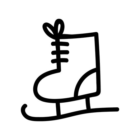 Ice skates in doodle sketch style. Vector illustration.のイラスト素材