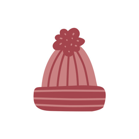 Cute vector winter hat isolated on whiteのイラスト素材