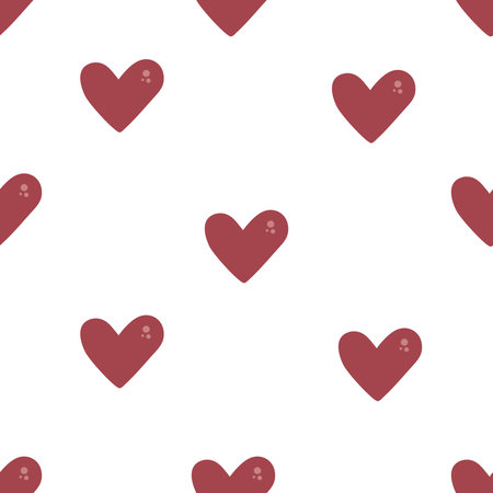 Red hearts seamless pattern for valentine time. Vector illustration