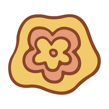 Retro groovy flower. Collection of different flowers in a hippie style. Vector boho illustration isolated on a light backgroundのイラスト素材