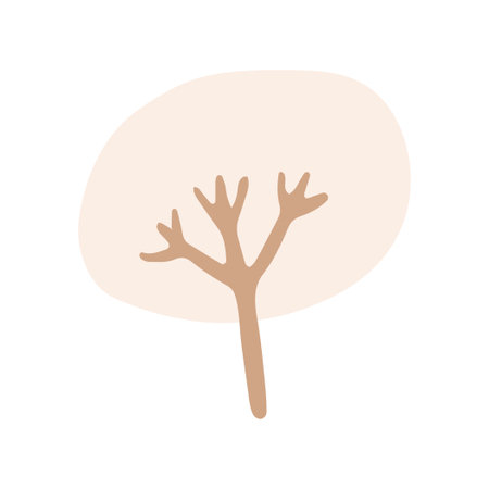 Cute winter tree, vector isolated illustration of tree, New Year and Christmas object of nature to create a landscapeのイラスト素材