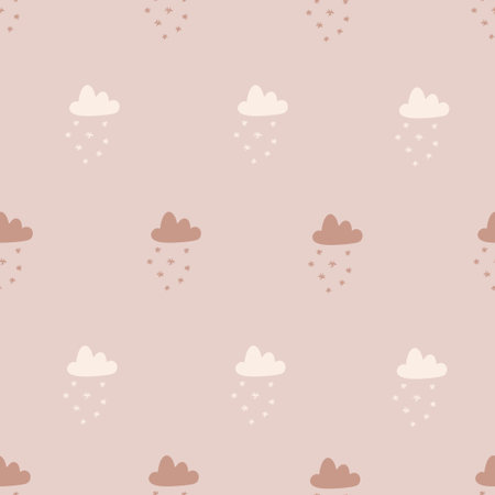 Cute seamless pattern bohemian pattern with clouds.のイラスト素材