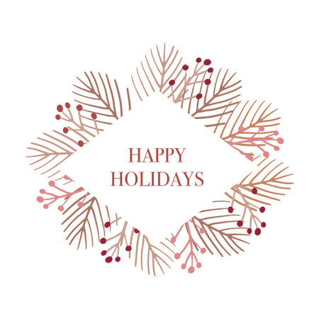 Merry and Bright cute corporate holiday cardのイラスト素材