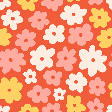 Floral pattern in the style of the 70s