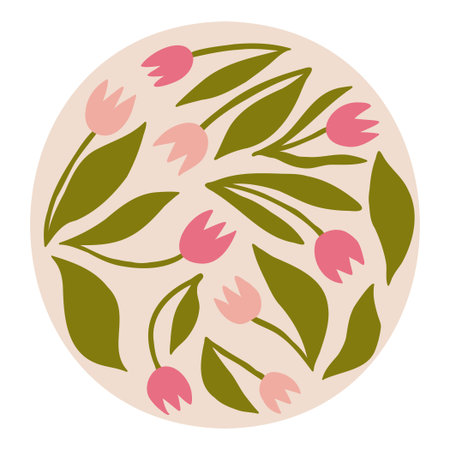 Modern floral posters with flowers. Abstract art.のイラスト素材