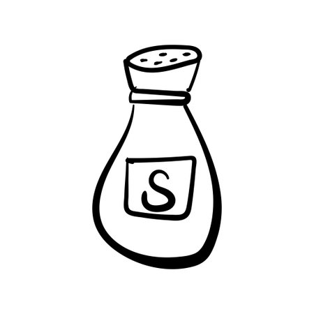 Doodle salt in a salt shaker. Salt mineral.のイラスト素材