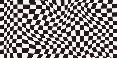 Trippy checkerboard pattern. Retro checkered artのイラスト素材