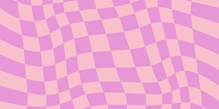 Pink distorted checkerboard groovy background.のイラスト素材