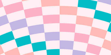 Colorful distorted checkerboard groovy background