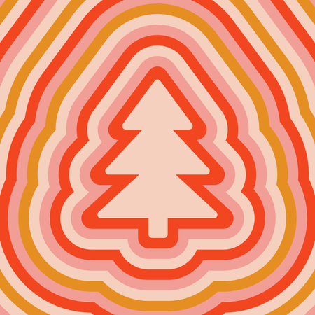 Retro background with Christmas treeのイラスト素材