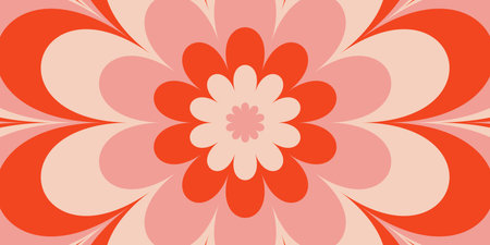 Groovy hippie 70s flower background.のイラスト素材
