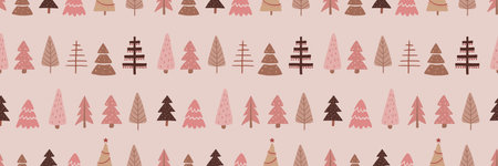 Christmas tree seamless patternのイラスト素材