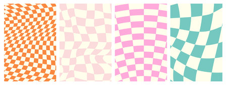 Psychedelic Checkerboard Posters