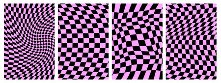 Groovy checkered patternsのイラスト素材