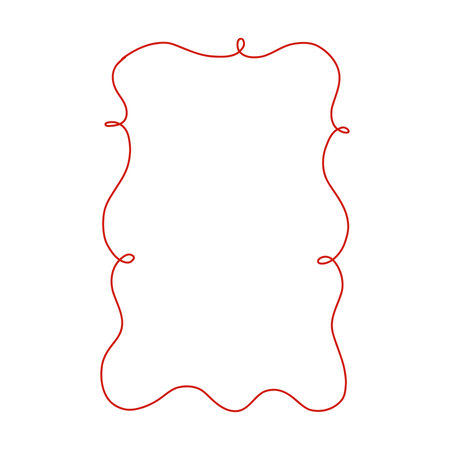 Doodle hand drawn trendy frames with wavy lineのイラスト素材