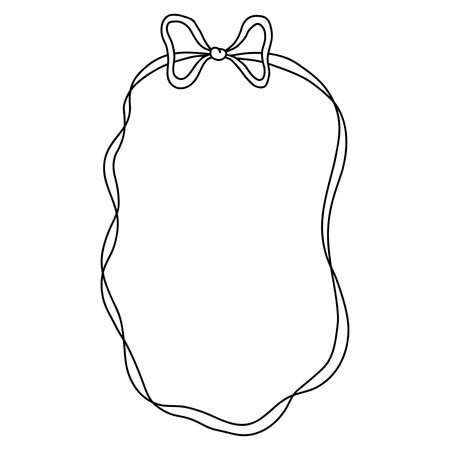 Whimsical coquette bow ribbon frameのイラスト素材