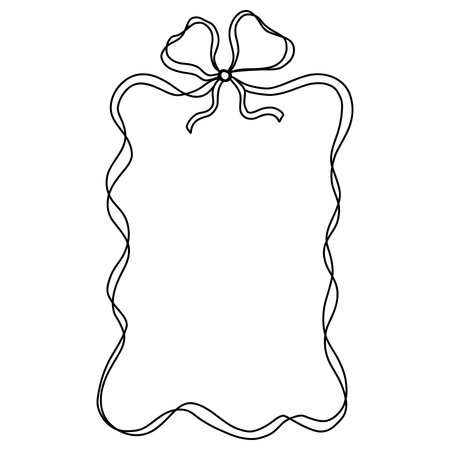 Whimsical coquette bow ribbon frameのイラスト素材