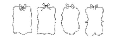 whimsical wedding frameのイラスト素材