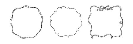 Bow ribbon frame collectionのイラスト素材