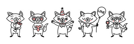 Cute cartoon fox characters
