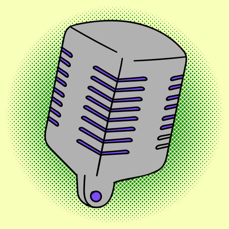 Microphone pop art illustration. Beautiful style comic. Hand-drawnのイラスト素材