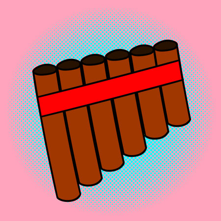 Syringe pop art illustration. Beautiful style comic. Hand-drawn musical instrument.のイラスト素材