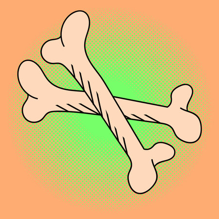 Long bone pop art vector. Beautiful comic style. Hand drawn