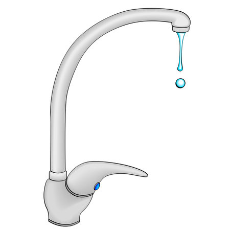 Water tap. concept on the conservation of natural resources. Object on white background vectorのイラスト素材