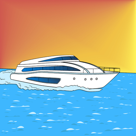 A yacht in pop art style vector design.のイラスト素材