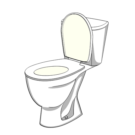 Object on white background flush toilet, WC. Color background illustration.のイラスト素材