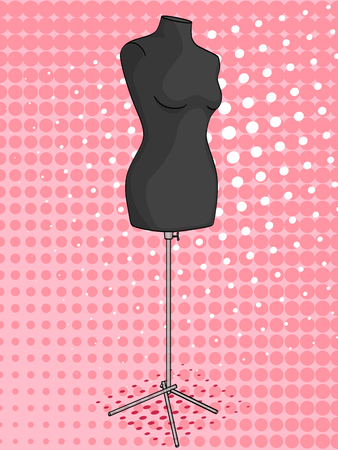 Pop art background, object, mannequin for seamstresses. Vectorのイラスト素材