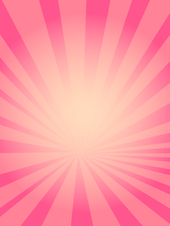 Pop art background, the rays of the sun of yellow color turn into pink or crimson.Circles, balls of different shapes. Vector illustrationのイラスト素材
