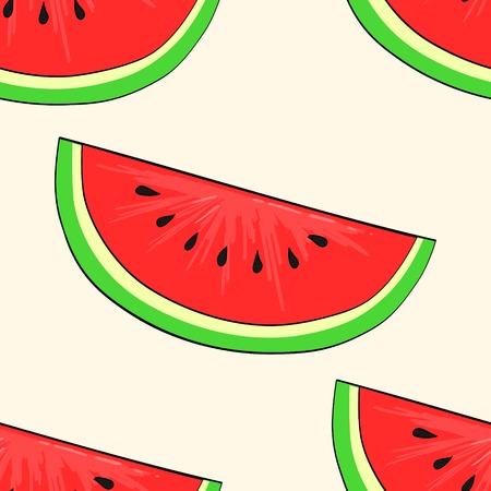 Seamless background, fruits or berry, red watermelon. Vectorのイラスト素材