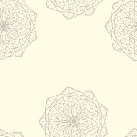 Seamless. Mirror pattern, repeating lines. Star, children coloring, drawing. Black and white snowflake Cartoon vector illustrationのイラスト素材