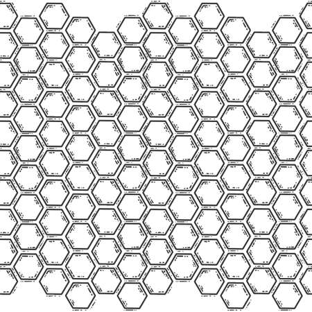 Seamless background, honeycomb. Sketch scratch board imitation color.