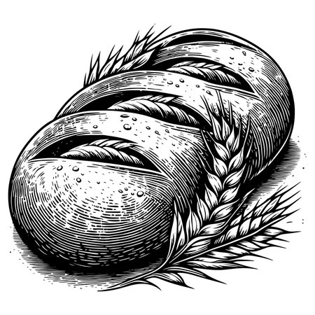 Freshly Baked Artisan Bread raster illustrationの写真素材