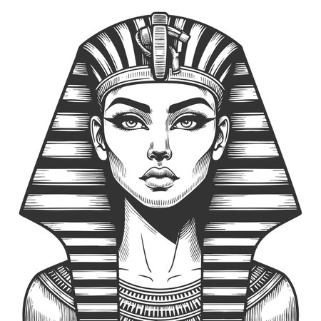Ancient Egyptian Queen raster illustrationの写真素材