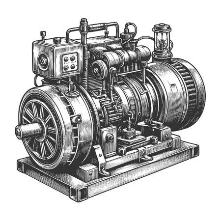 Industrial Engine Machine vector illustrationのイラスト素材