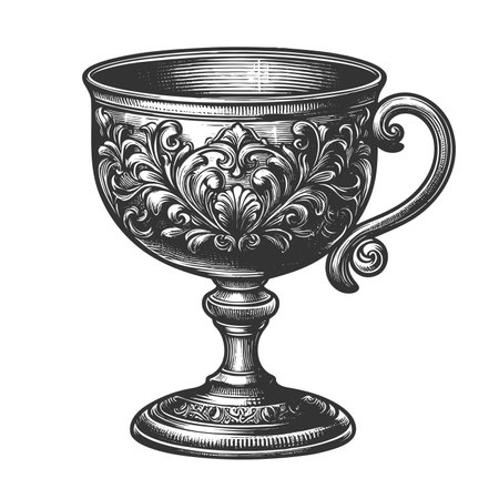 Ornate metal gold Cup raster illustrationの写真素材
